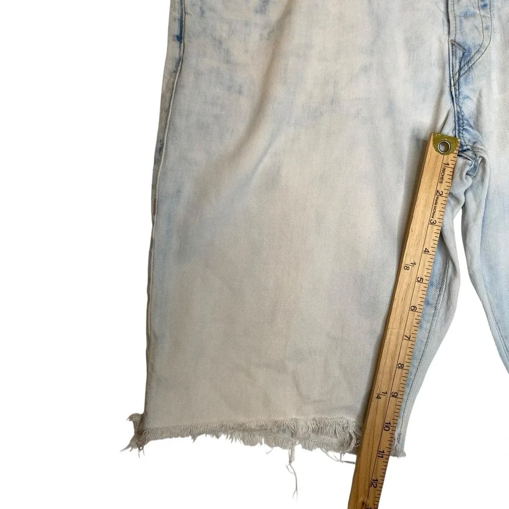 Vintage True Religion Denim Shorts Men 36 Acid Wash Cut Off Horseshoe Made USA